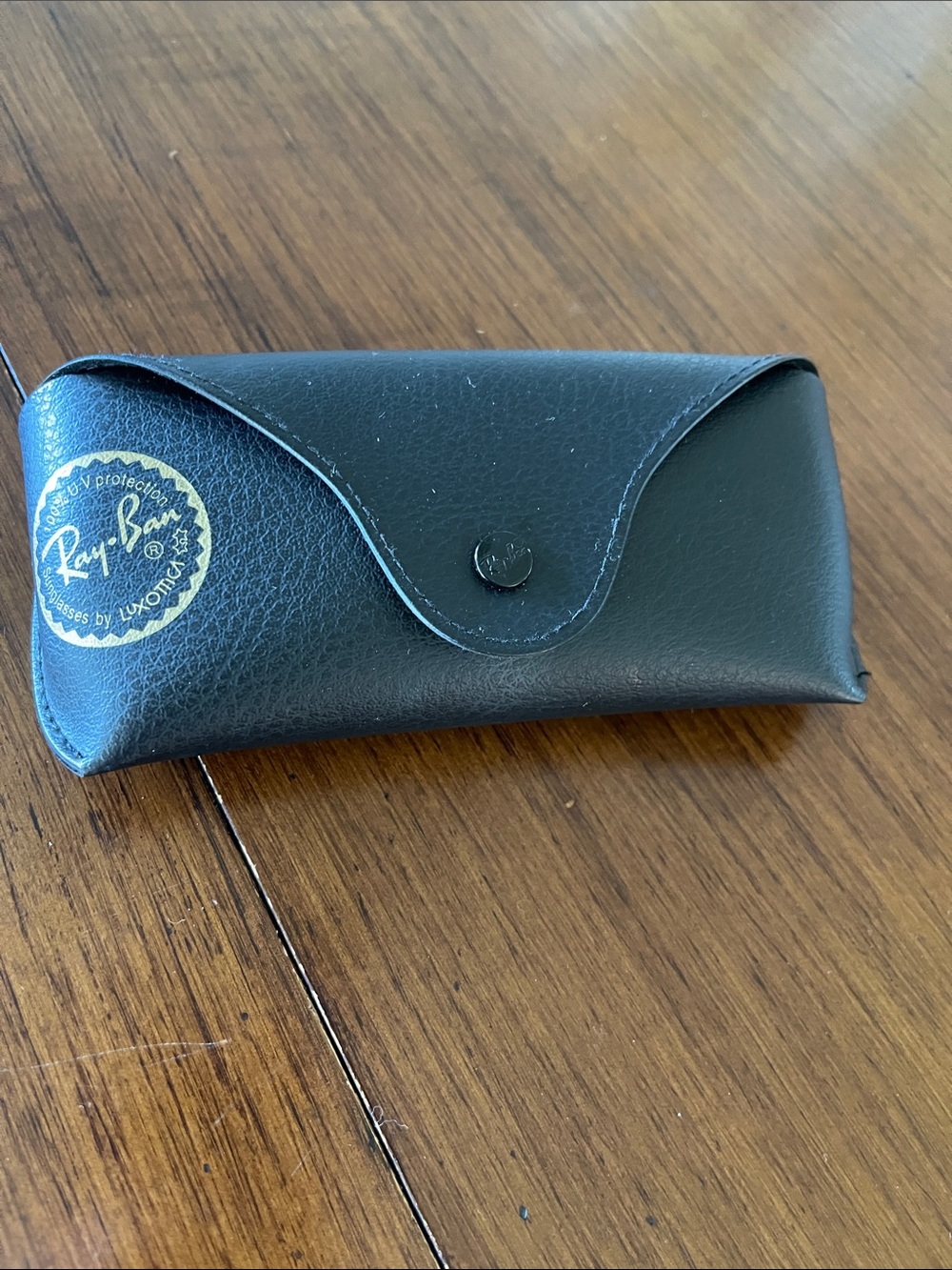 Ray-Ban Black Sunglass Case with Gold Logo